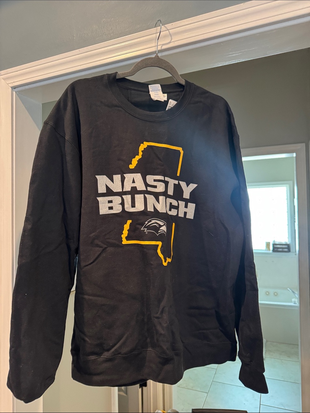 Black "Nasty Bunch" Graphic Crewneck Sweater Southern Miss